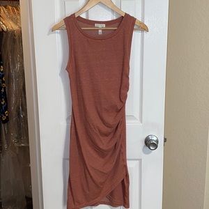 Leith Ruched Body-Con Tank Dress XS Dusty Rose